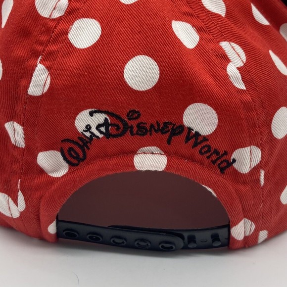 Walt Disney World Youth Size Minnie Mouse Ears Hat Black Red White Polka Dots - Picture 5 of 9